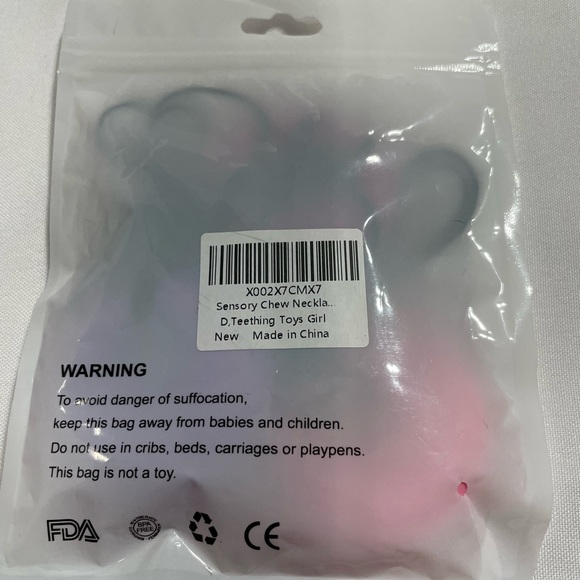 NEW in package set of 3 Soft Silicone Teething Necklaces Mom Infant Teething Rin - Picture 3 of 3